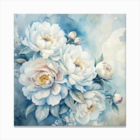 White Peonies 3 Canvas Print