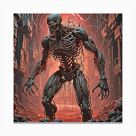 Skeleton In The City Canvas Print