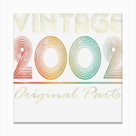 20 Year Old Retro Vintage 2002 20th Birthdayn Girls Boys Canvas Print