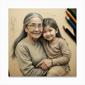 Portrait Of An Asian Grandmother Canvas Print