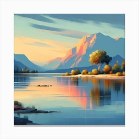 Sunset By The Lake 19 Canvas Print