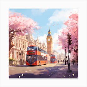 London Cherry Blossoms Canvas Print