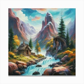 Landscape of valley rocks 12 Canvas Print