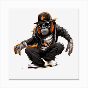 Monkey Skateboarder 2 Canvas Print