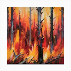 Fire In The Forest 14 Canvas Print