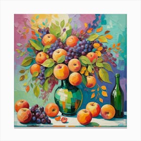 Apricots And Grapes Canvas Print