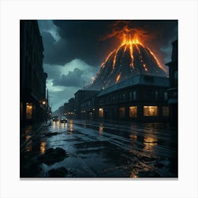 Default Apocalyptic Events On Earth Fire In Cities Ocean Waves 1 Canvas Print
