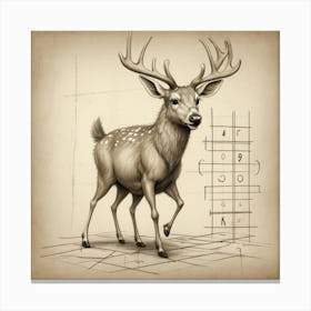 Deer Drawing 8 Canvas Print