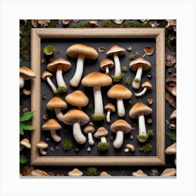 Mushrooms In A Frame 4 Canvas Print