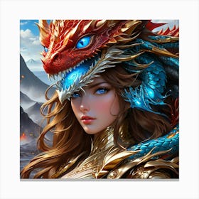 Girl With A Dragon hjj Canvas Print