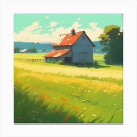 Barn In The Field 2 Canvas Print