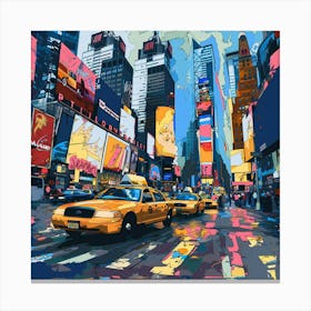 Times Square Oil Painting Canvas Print