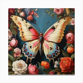 Maximalist Animal Painting Butterfly Art Print 0 1 Canvas Print