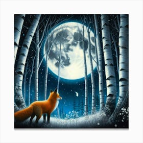 Fox In The Woods Canvas Print