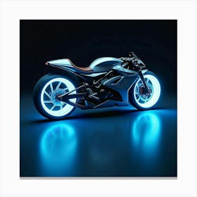 Ultra Fast Super Bike With Plasma Thrusters And Blue Neon Accents 1 Canvas Print