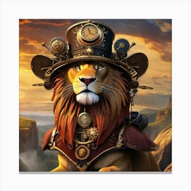 Steampunk Lion 4 Canvas Print