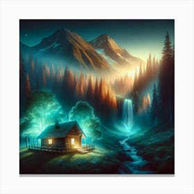 Cabin In The Forest Canvas Print