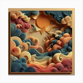 3d Paper Art abstract painting Canvas Print