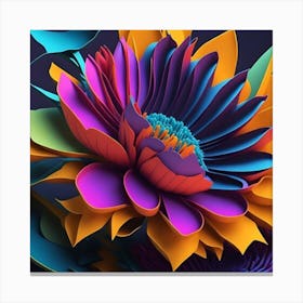 3d Flower Art Canvas Print
