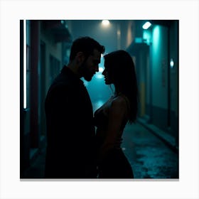 Man And Woman In The Alley Canvas Print