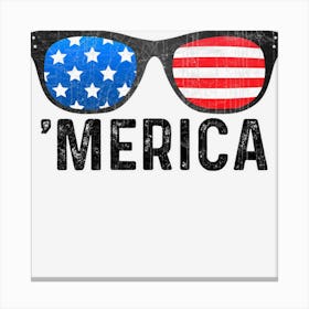 American Flag Men Women Merica Sunglasses 4th Canvas Print