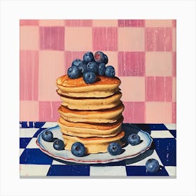 Pancakes With Berries Checkerboard 4 Canvas Print