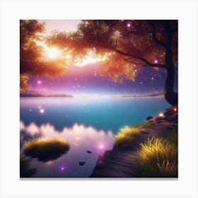 Lake Landscape Wallpaper Canvas Print