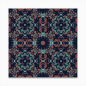 Set of geometric pattern with colored squares 4 Canvas Print
