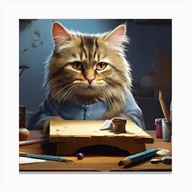 Artist Cat Canvas Print