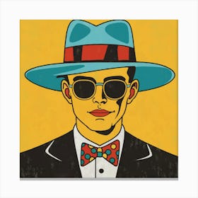 Man In Hat , pop art Canvas Print