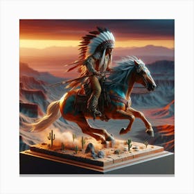 Warrior Horseback Canvas Print