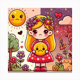 Sad Girl With Sad Face Canvas Print