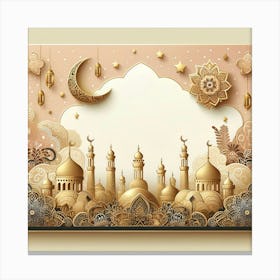 Ramadan Greeting Card 17 Canvas Print