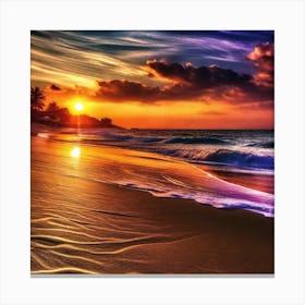 Sunset On The Beach 325 Canvas Print