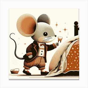 Mouse In Bed Canvas Print