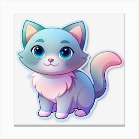 Cute Cat Sticker 8 Canvas Print