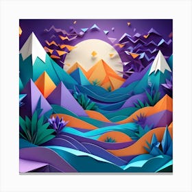 Abstract Landscape With Mountains Canvas Print