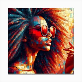 Afro Girl With Sunglasses Canvas Print
