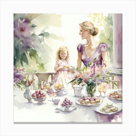 Mothers Day Watercolor Wall Art (5) Canvas Print