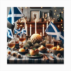 Scottish Table Setting Canvas Print