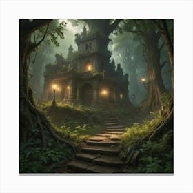 Fairytale House In The Forest Canvas Print