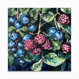 Blueberries Fairycore Painting 3 Canvas Print