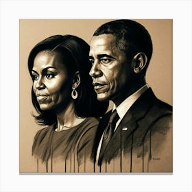 Obama And Michelle Canvas Print