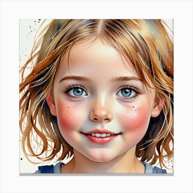 Portrait Of A Little Girl Canvas Print