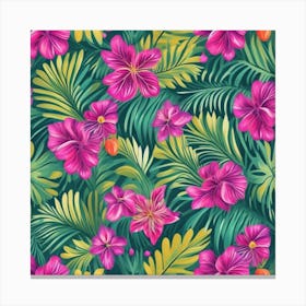 Seamless Tropical Pattern 1 Canvas Print