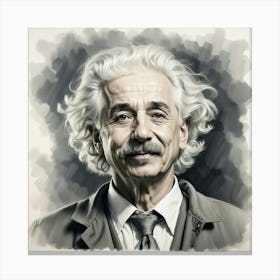 Chalk Painting Of Albert Einstein Canvas Print