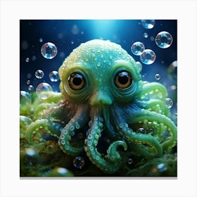 Firefly Adorable Cthulhu Floating Among Shimmering Soap Bubbles 82520 Canvas Print