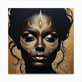 Gold And Black 6 Canvas Print
