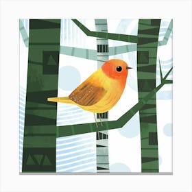 Canary on Branch Canvas Print