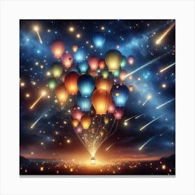 Hot Air Balloons In The Sky Canvas Print